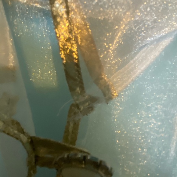 White and gold linen transparent blouse - Picture 5 of 6